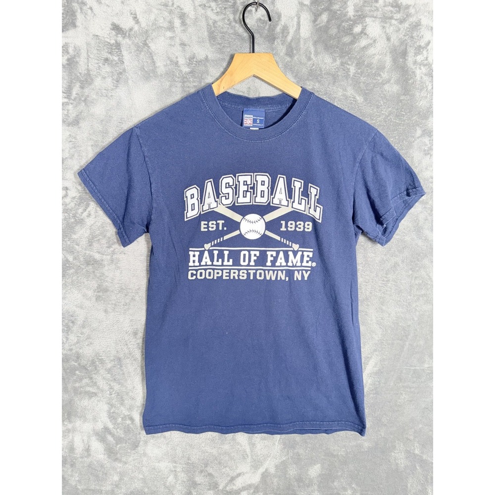 National Baseball Hall Of Fame Mens T Shirt Small Blue Cooperstown NY Graphic